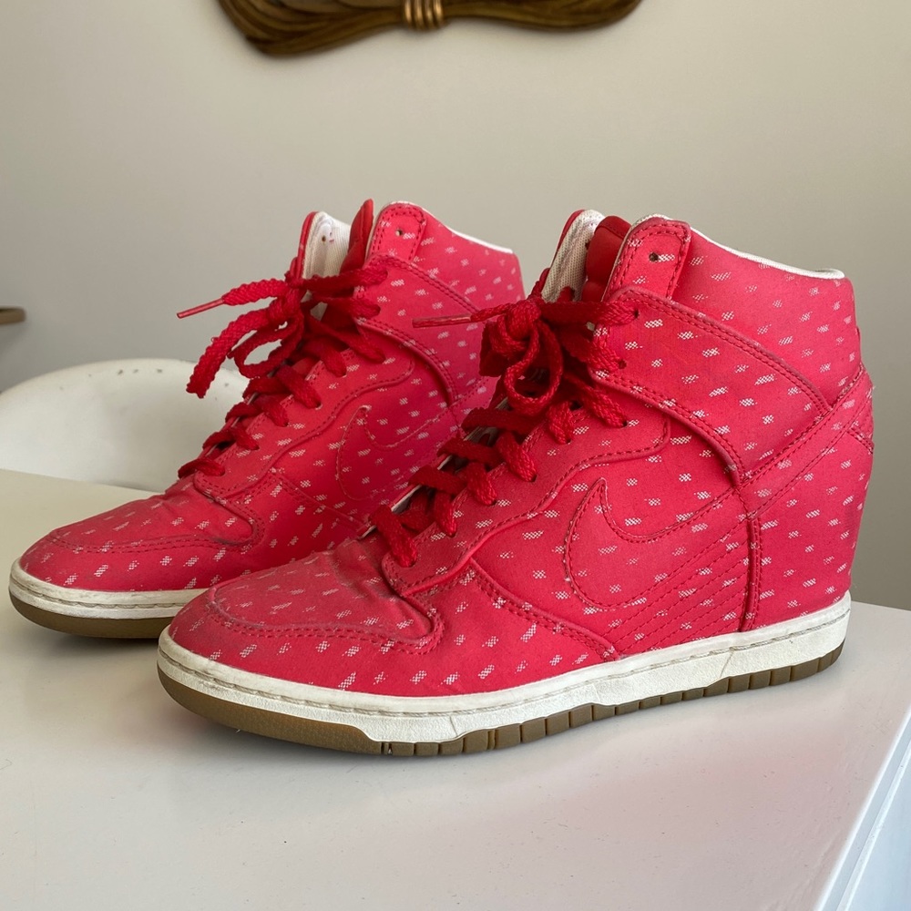 Nike “Hyper Red” Sky Hi wedge sneaker